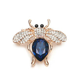 Enamel Bee Brooch for Women Red Yellow Green Stone Pin