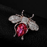 Enamel Bee Brooch for Women Red Yellow Green Stone Pin