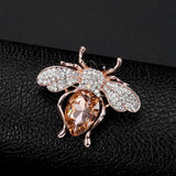 Enamel Bee Brooch for Women Red Yellow Green Stone Pin