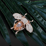 Enamel Bee Brooch for Women Red Yellow Green Stone Pin