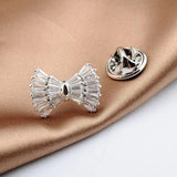 Zircon Bow Brooch Women's Collar Pins Neckline Accessories Jewelry