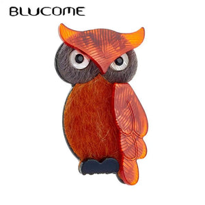 Acrylic Owl Animal Brooch Autumn Sweater Bag Pin