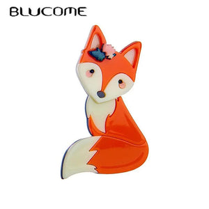 Fox Shape Women's Brooch Acrylic Material Lovely Animal Brooches