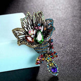 Colorful Crystal Flower Brooches for Women Wedding Jewelry