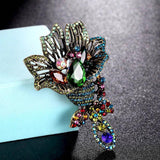 Colorful Crystal Flower Brooches for Women Wedding Jewelry