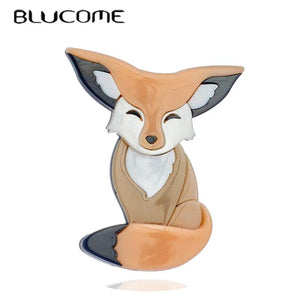 Pink Fox Brooch Acrylic Material Cartoon Lovely Birthday Gift