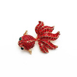 Red Carp Fish Crystal Brooch Vintage Rhinestone Pin And Brooches