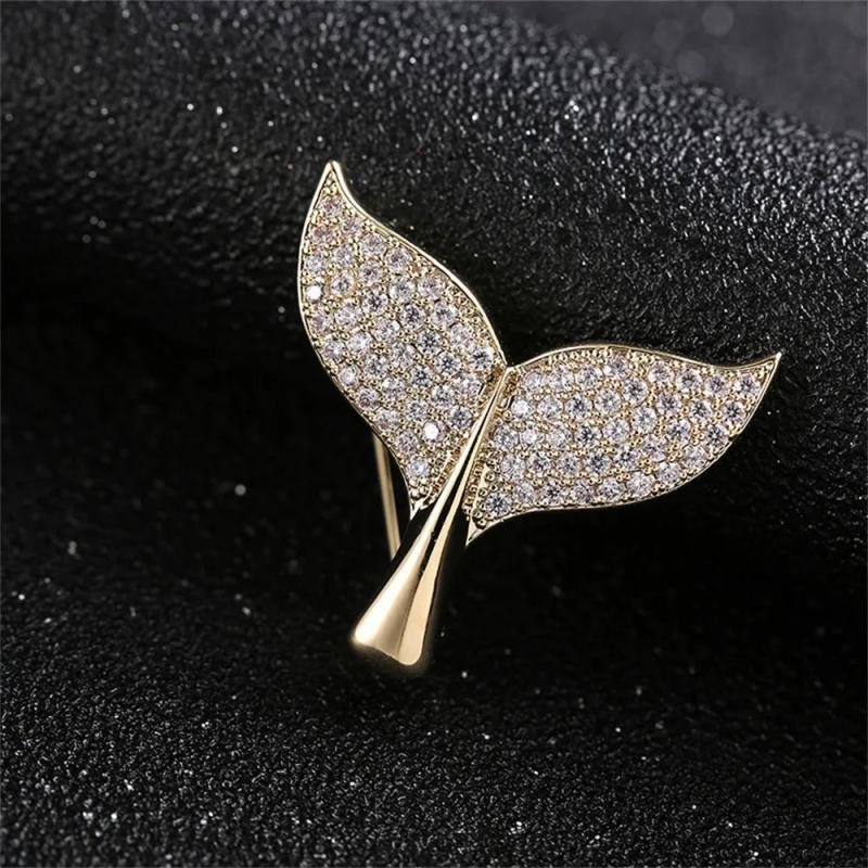 Rhinestone Fishtail Brooches for Women