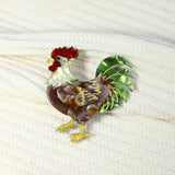 Colorful Rooster Cock Brooch Pin for Women Unisex