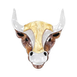 Acrylic Animal Cattle Brooches - Cute Sitting Pet Pin