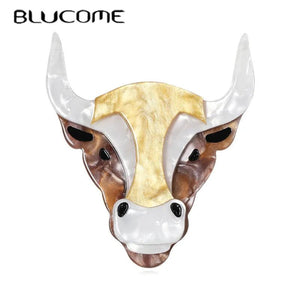 Acrylic Animal Cattle Brooches - Cute Sitting Pet Pin