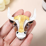 Acrylic Animal Cattle Brooches - Cute Sitting Pet Pin