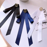 Retro College Style Fabric Bow Tie Brooches for Girl Women