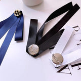 Retro College Style Fabric Bow Tie Brooches for Girl Women