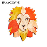 Lion Head Shape Women Brooch Acrylic Material Animal Pins