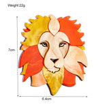 Lion Head Shape Women Brooch Acrylic Material Animal Pins