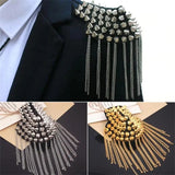 Rivet Shoulder Pad Brooch Tassel Epaulet Dress Decoration Accessories