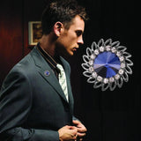 Sun Flower Rhinestone Brooch Suit Pin Shirt Collar Button