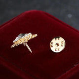 Sun Flower Rhinestone Brooch Suit Pin Shirt Collar Button