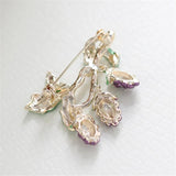Rhinestone Grapes Brooch Enamel Jewelry Vintage Coat Pin Gift