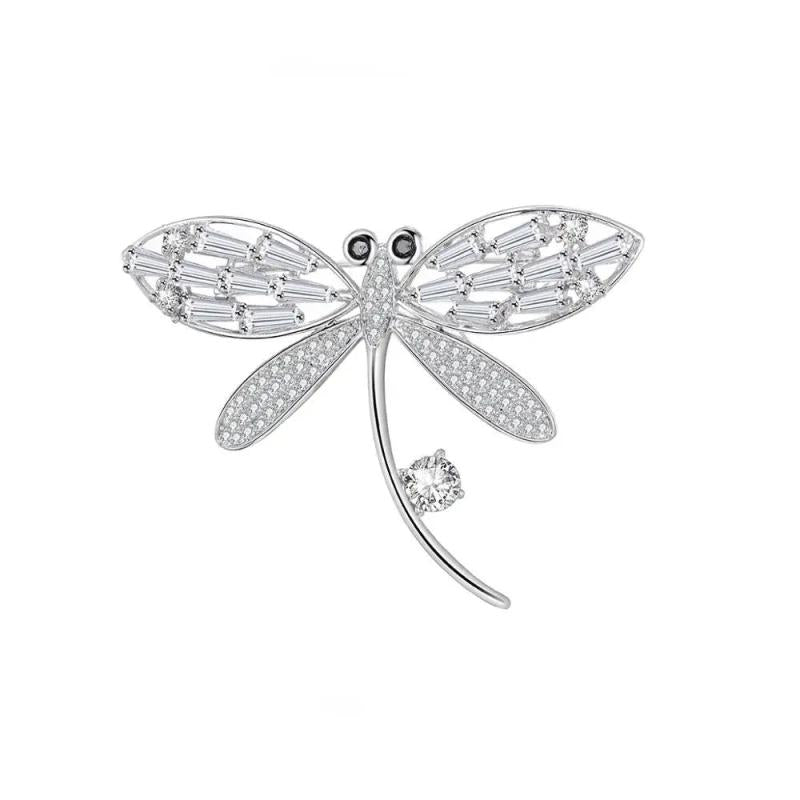 CZ Dragonfly Brooch Women Animal High Jewelry Dress Accessory