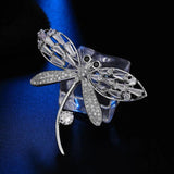 CZ Dragonfly Brooch Women Animal High Jewelry Dress Accessory