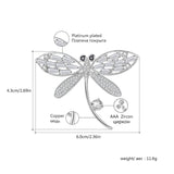 CZ Dragonfly Brooch Women Animal High Jewelry Dress Accessory