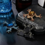 Colorful Crystal Frog Brooch Rhinestone Insect Pin for Women