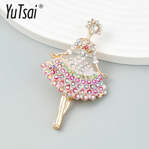 Lovely Ballet Multicolor Acrylic Brooch for Women