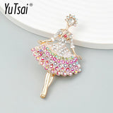 Lovely Ballet Multicolor Acrylic Brooch for Women