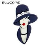 Vintage Lady Shape Acrylic Brooches for Holiday