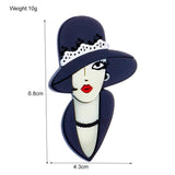 Vintage Lady Shape Acrylic Brooches for Holiday