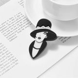 Vintage Lady Shape Acrylic Brooches for Holiday