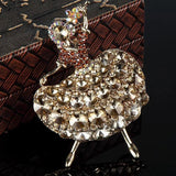 Girl Christmas Brooch Pins Rhinestone Crystal Hijab Accessories