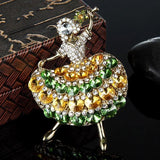 Girl Christmas Brooch Pins Rhinestone Crystal Hijab Accessories