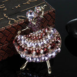Girl Christmas Brooch Pins Rhinestone Crystal Hijab Accessories