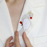 Acrylic Winter Bird Brooches for Women
