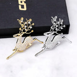 Copper Deer Brooch for Women Men Weddings Banquet