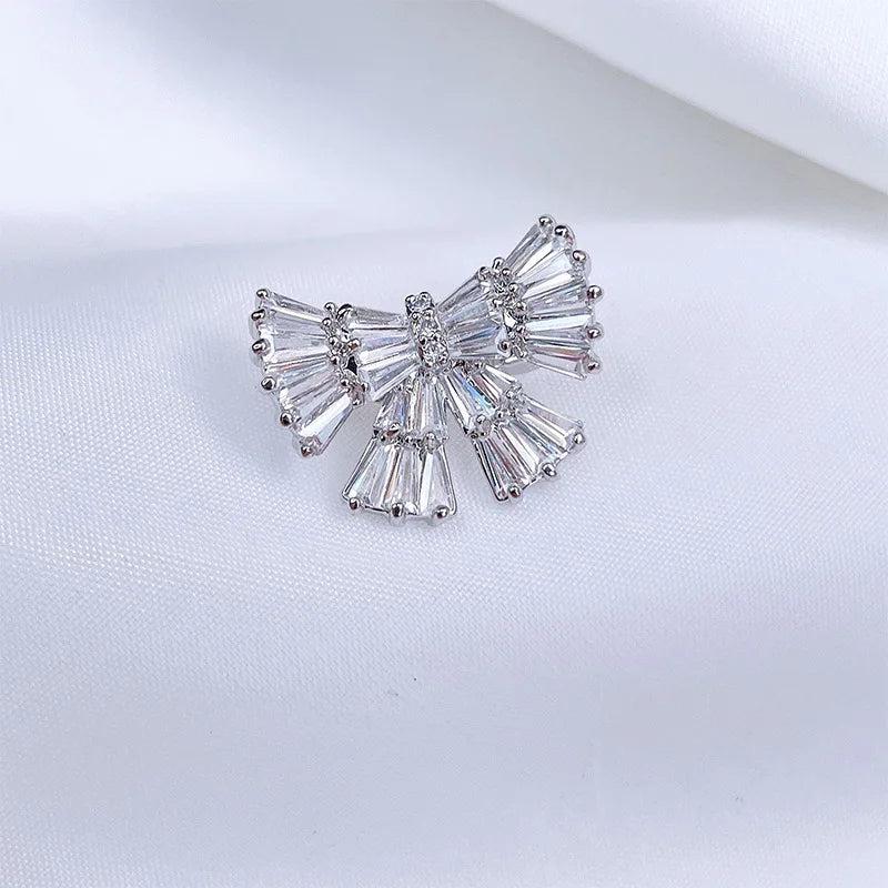 Crystal Zircon Butterfly Brooch Dress Scarf Buckle Pin