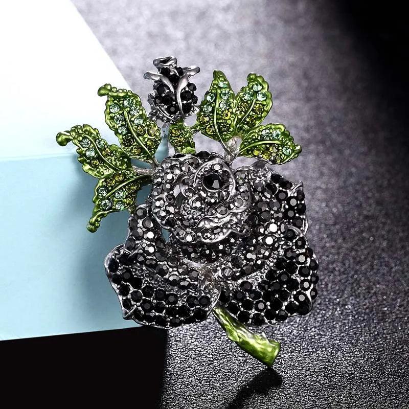 Vintage Rose Flower Brooches - Bridal Hijab Pin