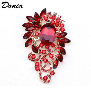 Donia Jewelry Pop Flower Brooch Large Glass Christmas Brooch