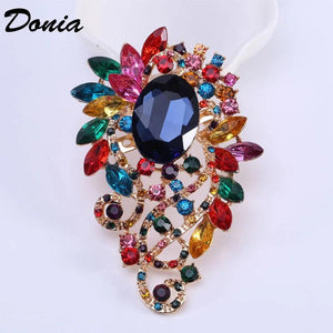 Donia Jewelry Pop Flower Brooch Large Glass Christmas Brooch