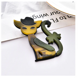 Colorful Fox Brooch for Women Men Party Scarf Suit Pin