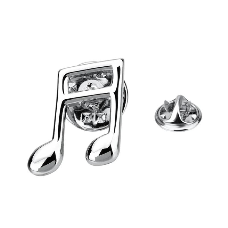 Silver Music Note Brooches For Men Badges Shirt Brooch