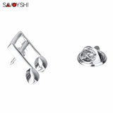 Silver Music Note Brooches For Men Badges Shirt Brooch