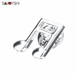 Silver Music Note Brooches For Men Badges Shirt Brooch