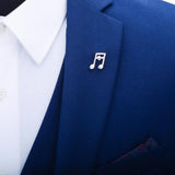 Silver Music Note Brooches For Men Badges Shirt Brooch