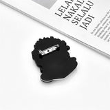 Acrylic Glass Brown Hair Woman Brooch Lady Jewelry