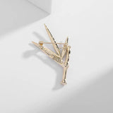 Enamel Green Bamboo Broochpins Zircon Plant Corsage Jewelry Lapel Pins