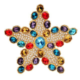 Rhinestone Star Brooch Large Starfish Pin Vintage Accessories